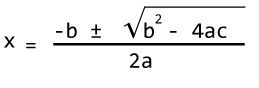 Formula to find root of an quadratic equation