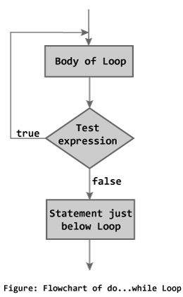 do while loop flowchart in C programming