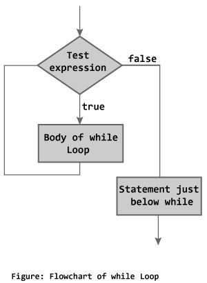 flowchart of while loop in C programming