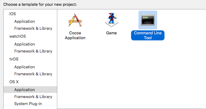 Command line tool in XCode