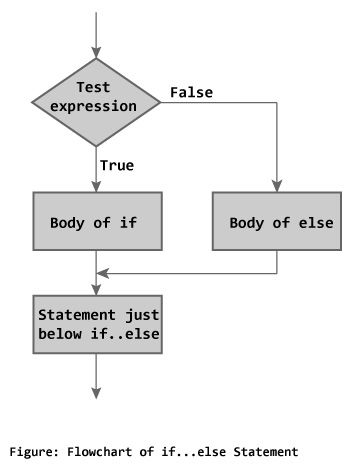 Flowchart of if...else statement in C Programming