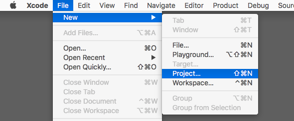 Navigate to project in Xcode