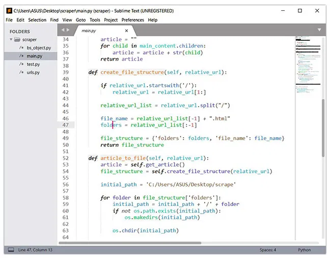 Sublime text for Python development